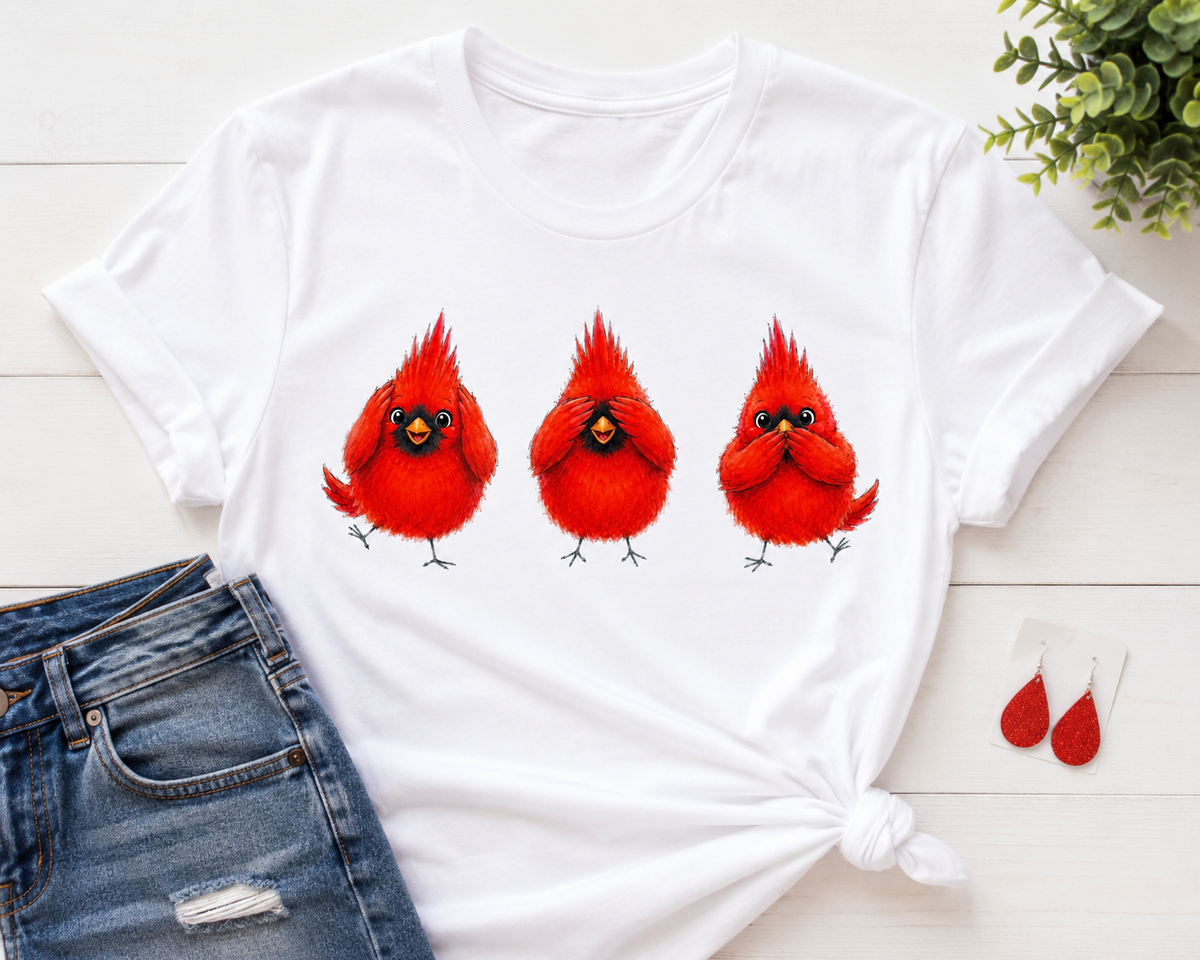 See No Evil, Hear No Evil, Speak No Evil Cardinal Graphic Tee