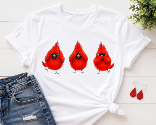 See No Evil, Hear No Evil, Speak No Evil Cardinal Graphic Tee